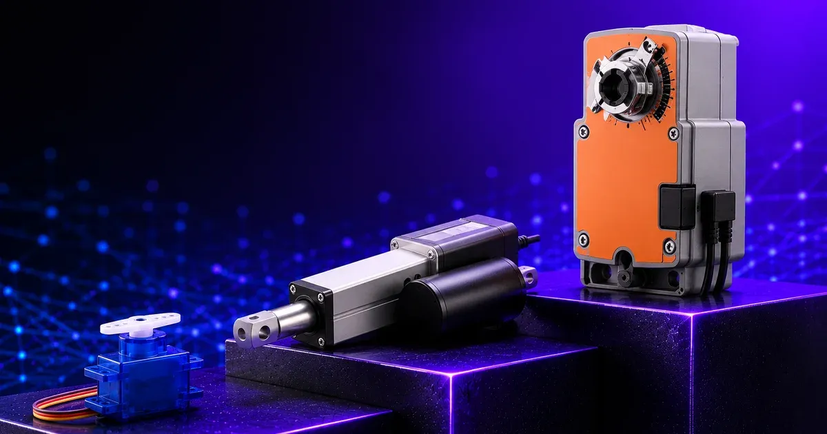 Positioning actuators compared, hobby servo to damper motor with feedback