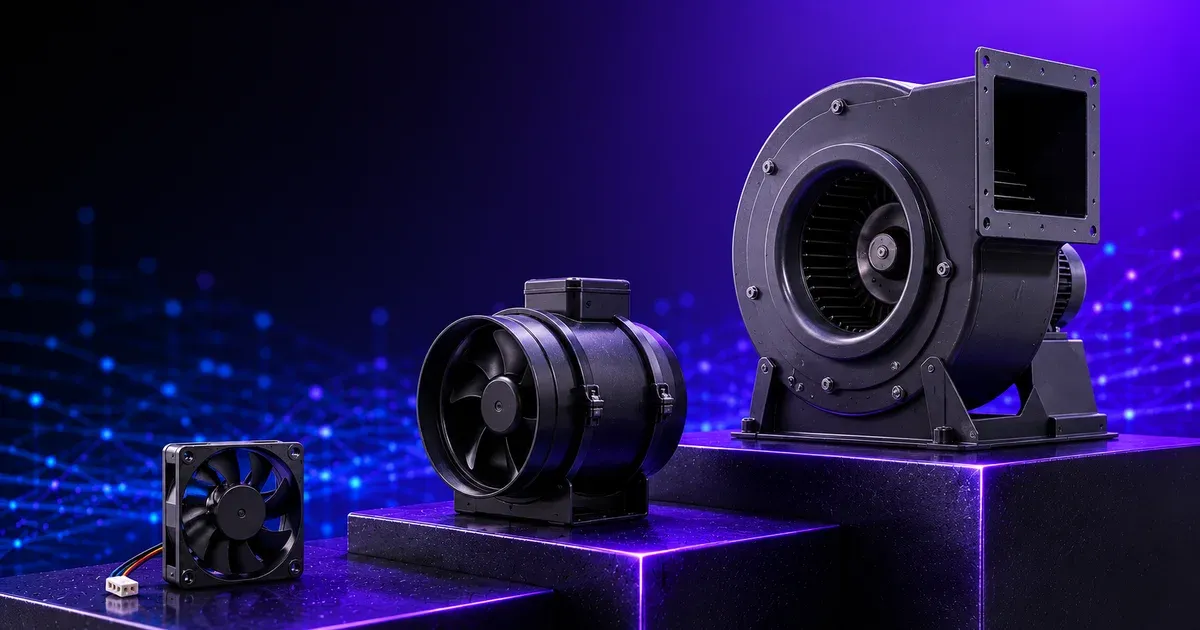 Fans & blowers compared, PWM PC fan to industrial EC blower