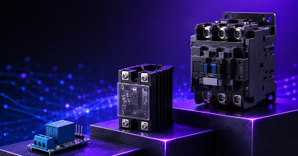Relays, SSRs & contactors compared for switching loads